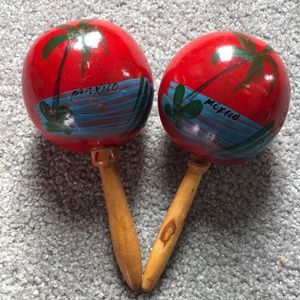 Vintage Hand Painted Mexican Maracas